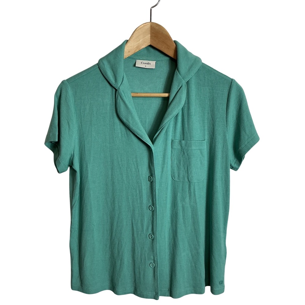 Comfrt Small Slinky Rib Short Sleeve PJ Top Comfort Relaxed